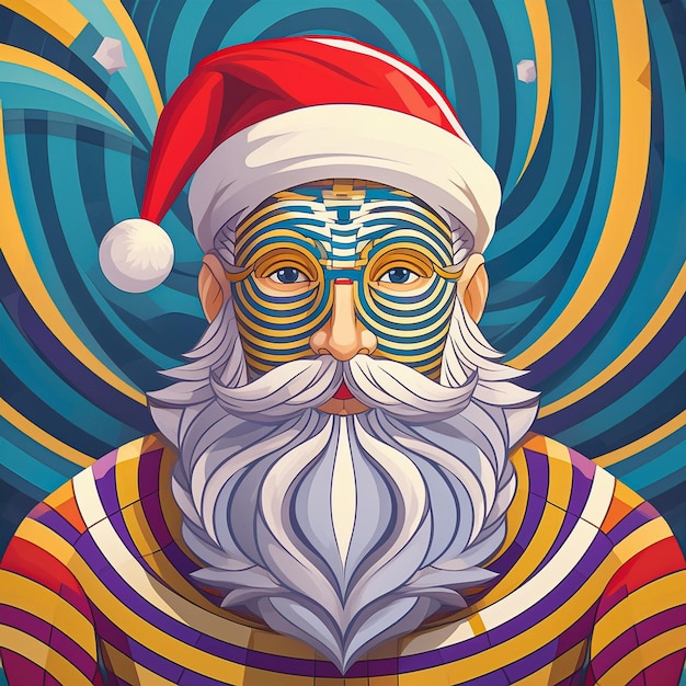 Jolly Santa Claus Bright and Colorful Christmas Illustration