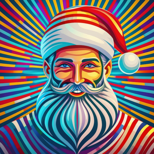 Jolly Santa Claus Bright and Colorful Christmas Illustration