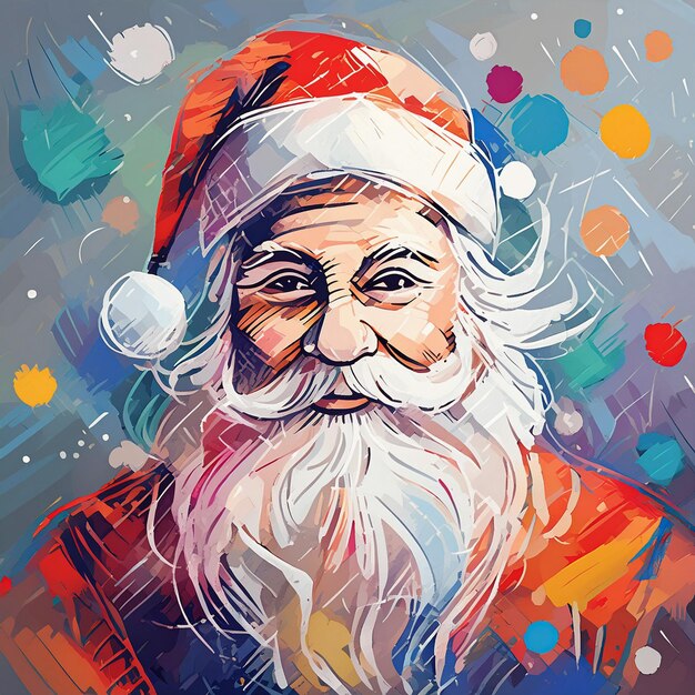 Jolly Santa Claus Bright and Colorful Christmas Illustration