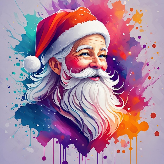 Jolly Santa Claus Bright and Colorful Christmas Illustration