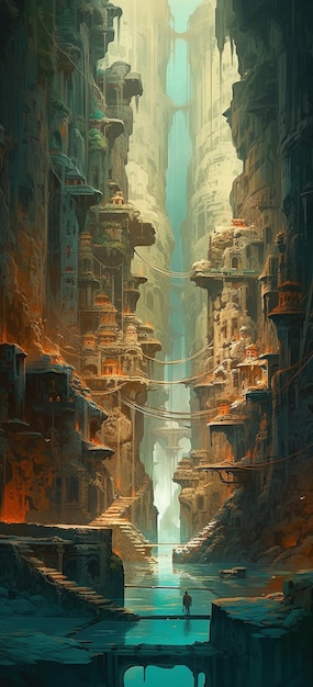 Journey to the Abyss Captivating Fantasy Wallpapers