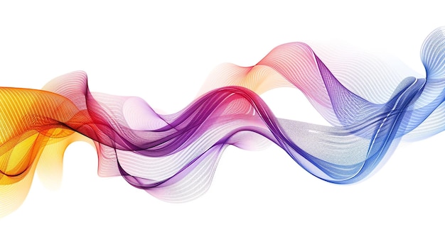 Journey to the heart of innovation and let your spirit soar with uplifting gradient lines in a single wave style isolated on solid white background