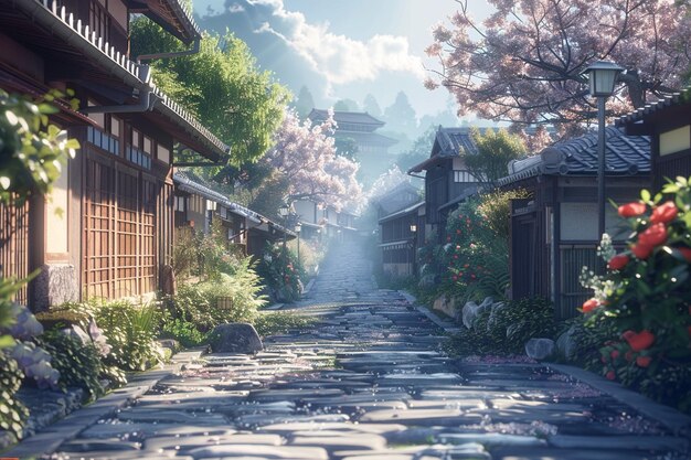 Journey through the serene streets of Kyoto Japan generative ai