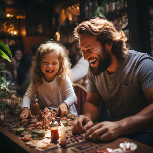 joy and connection of family time and moments of parents and children playing