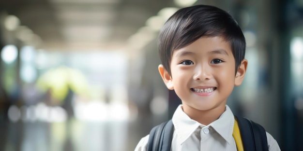 The joy in a little Asian schoolboy smile