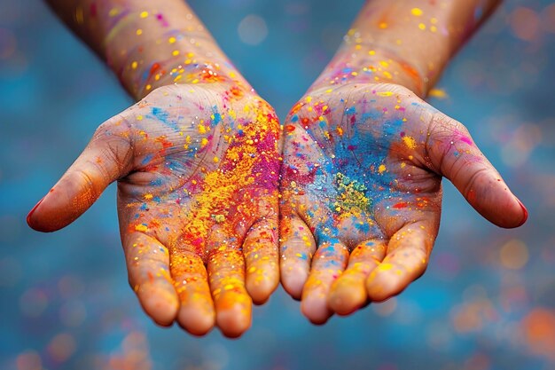 Photo joyful celebration captivating moments of laughter and color at the holi festival