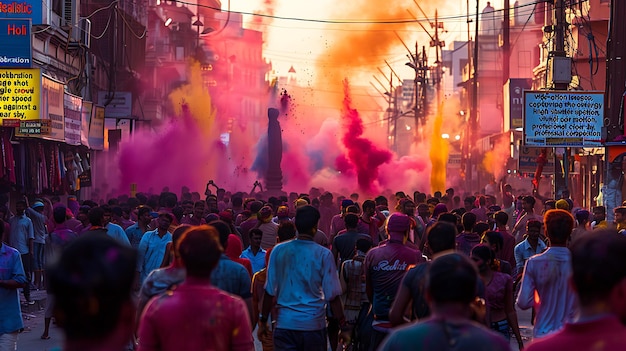 Joyful Celebration Captivating Moments of Laughter and Color at the Holi Festival