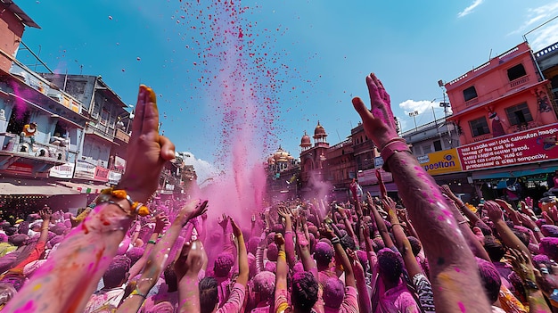 Joyful Celebration Captivating Moments of Laughter and Color at the Holi Festival