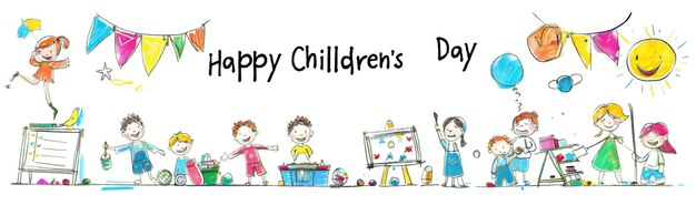 Photo joyful childrens day concept vector illustration