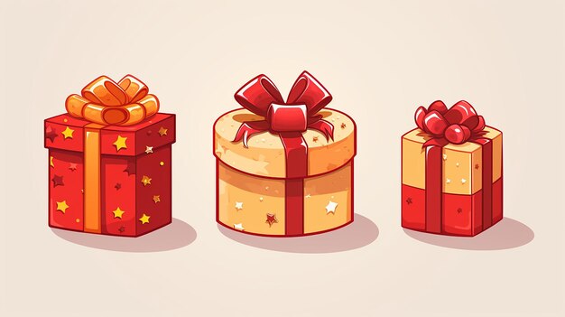 Joyful Christmas Gifts Vector Art Festive Cartoon Emblem Perfect Holiday Graphics for Greetings