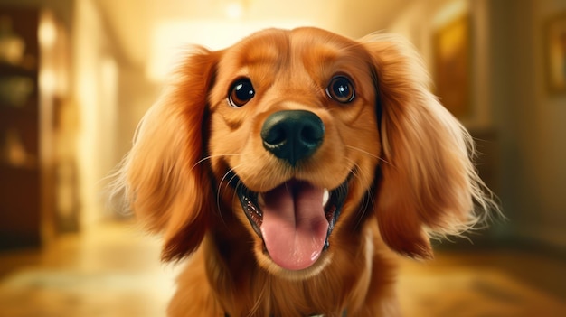 A joyful dog's face reveals its boundless happiness