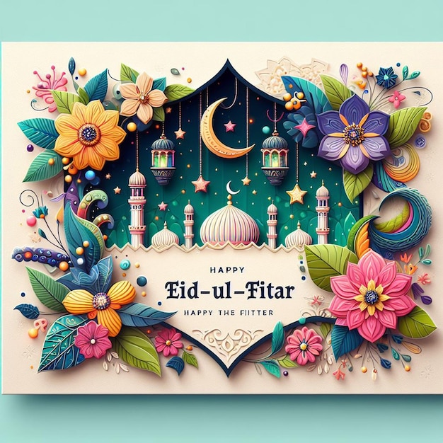 joyful EidulFitr card with heartfelt wishes