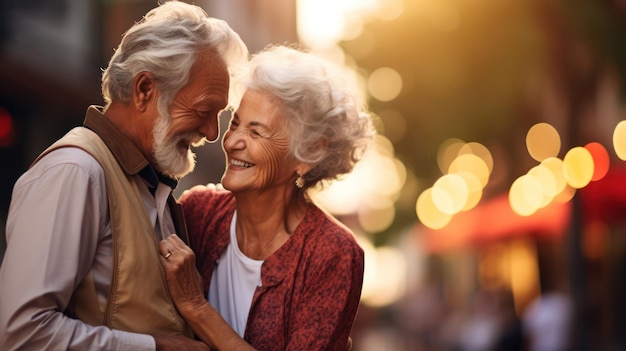 Joyful Elderly Couple Smiling Together