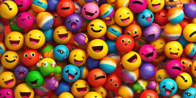 Joyful Emoji Background World Emoji Day and Happy Day Generative Ai