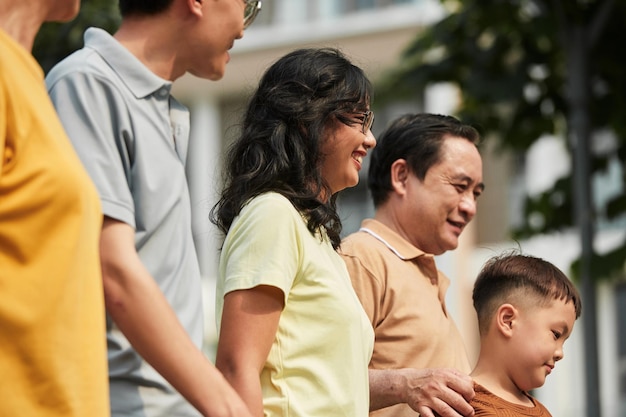 Joyful Family in City Park