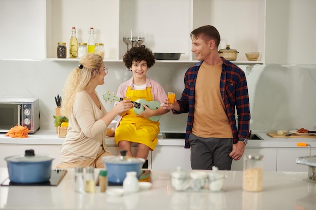 Joyful Family Cooking Dinner