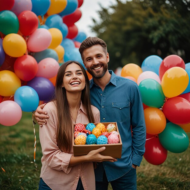 Joyful father celebrating Fathers Day or Childrens Day with his child