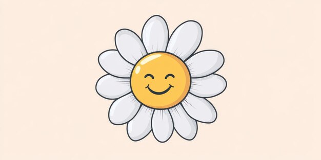 Photo a joyful flower accompanied by a cheerful smiling sun face radiating happiness and warmth