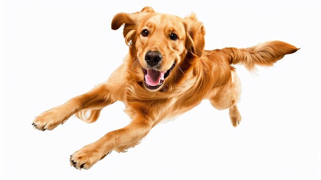 A joyful Golden Retriever dog