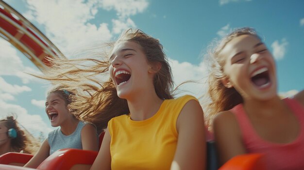 Photo joyful group of young friends celebrating together in a fun atmosphere for various usage scenarios