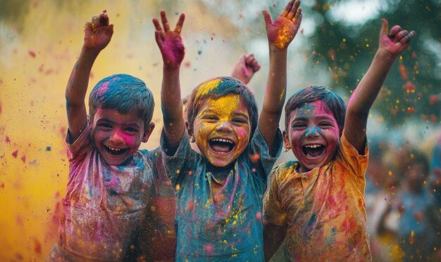 Photo joyful holi celebration