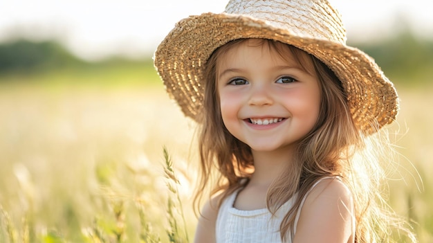 Joyful Little Girl Outdoors Happy Child Portrait