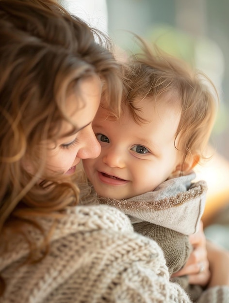 Photo joyful mother and baby embrace tender moments of love and connection