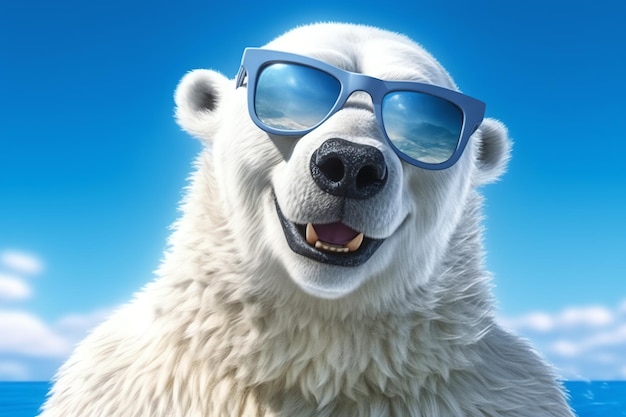 Joyful polar bear AI generated