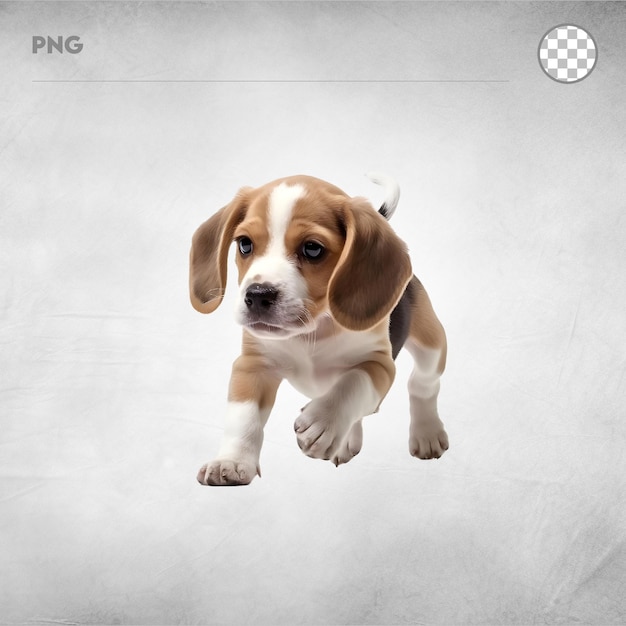 Joyful Pup Beautiful Puppy Frolicking in Playful Delight isolated on transparent background