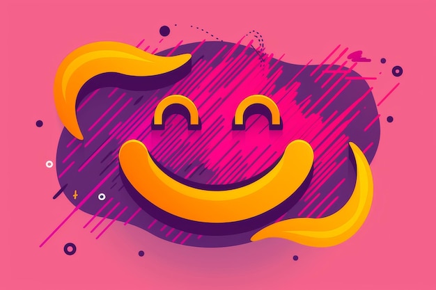 Photo joyful purple emoticon with stars and swirls perfect for expressing happiness and vibrant digital i