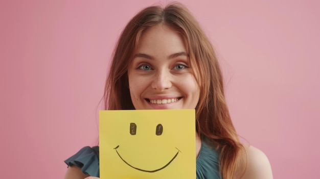 Photo joyful smiley note portrait