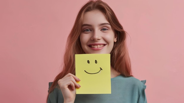 Photo joyful smiley note portrait