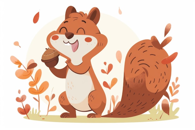 Joyful Squirrel with Acorn