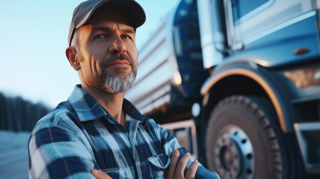 Joyful White Male Truck Operator