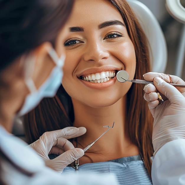 Joyful Woman in Comfortable Dental Care