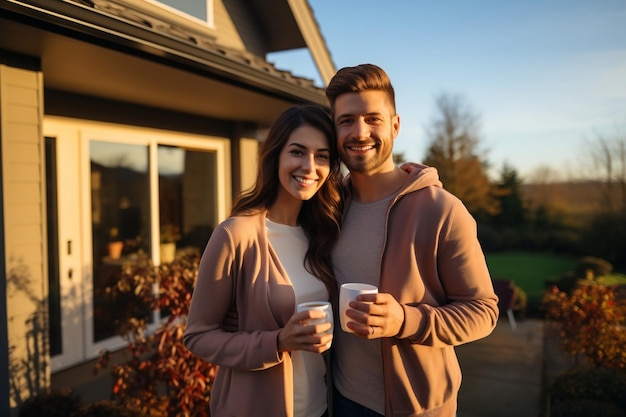 Joyful young couple who are homeowners