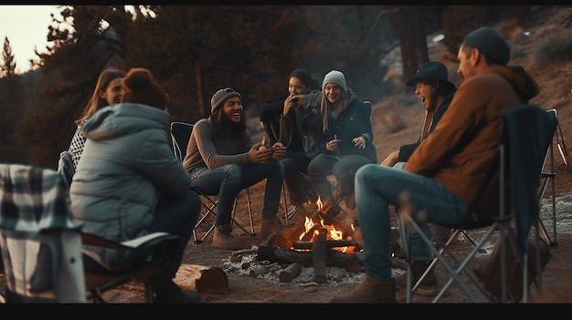 Joyous group of millennials laughing and bonding