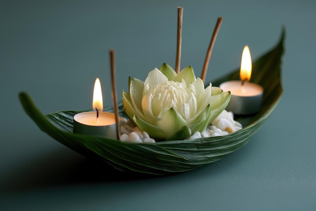 Photo joyous loy krathong a celebration of light and water as intricately decorated krathongs float along the river symbolizing gratitude and renewal under the moonlit sky