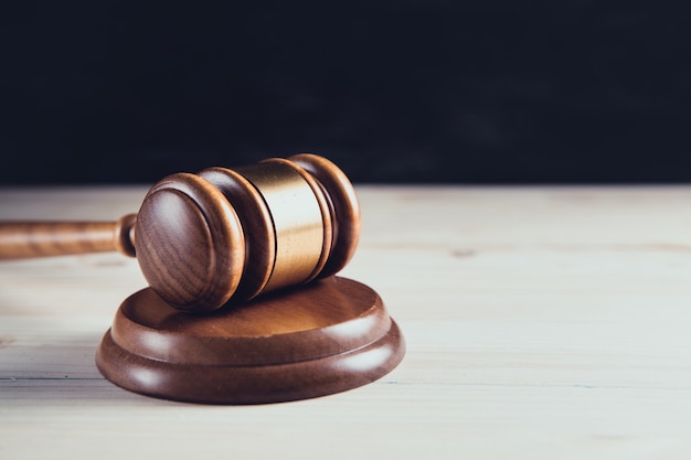 Judge gavel on the  wooden background