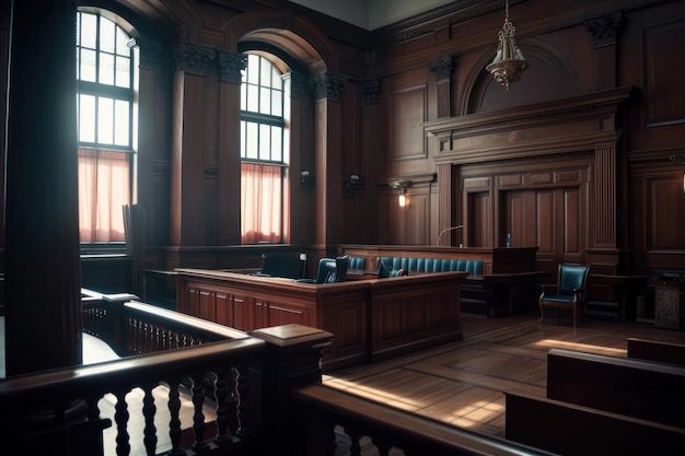 A judge sits at a desk and writes in a notebook.