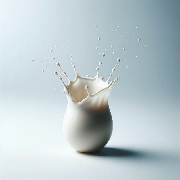 Photo a jug of milk is being poured into a white jar