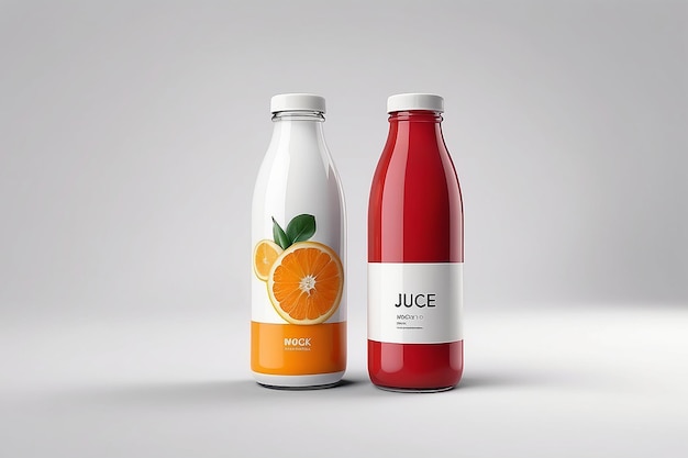 Photo juice bottle mockup blank label