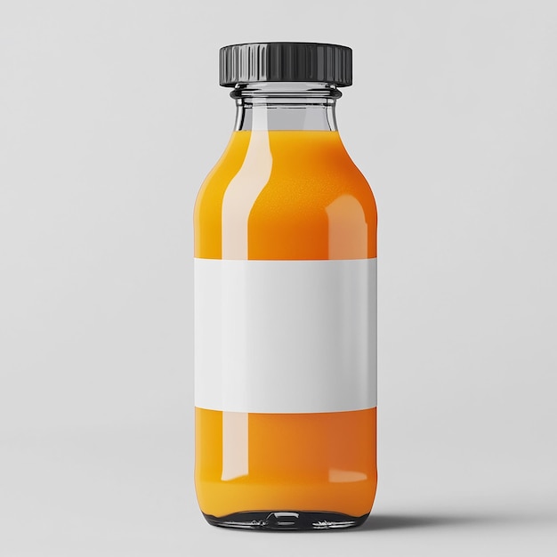 Juice Bottle Mockup with Blank Label