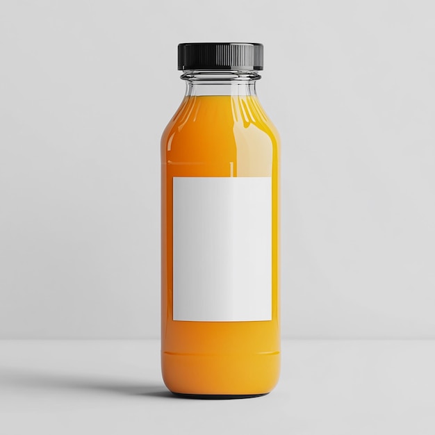 Juice Bottle Mockup with Blank Label