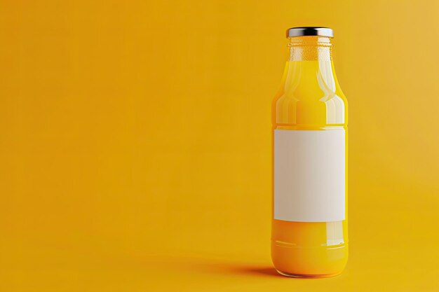 Photo juice bottle with label mockup