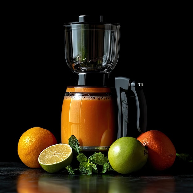 Juicer isolated on black background AI Generated