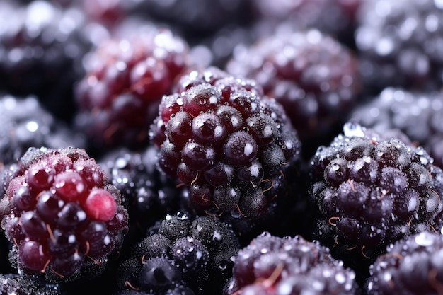 Photo juicy blackberries close up