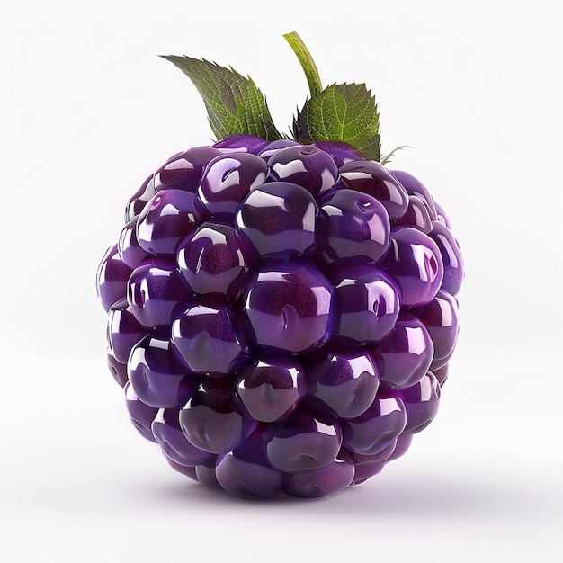 Juicy Boysenberry HighDefinition Photography Against a White Background