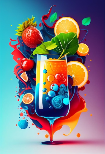 Juicy bright stylized illustration