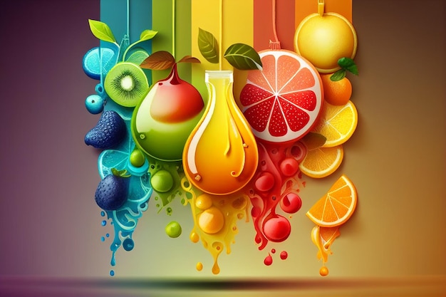 Juicy bright stylized illustration